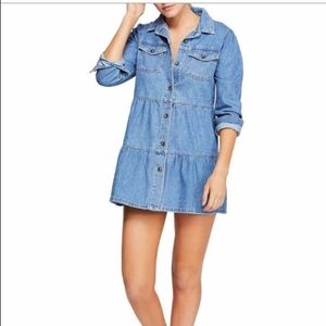 Free People NWT Nicole Denim Shirt Dress Medium